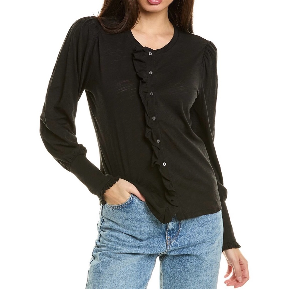 NWT Goldie Ruffle Placket Top